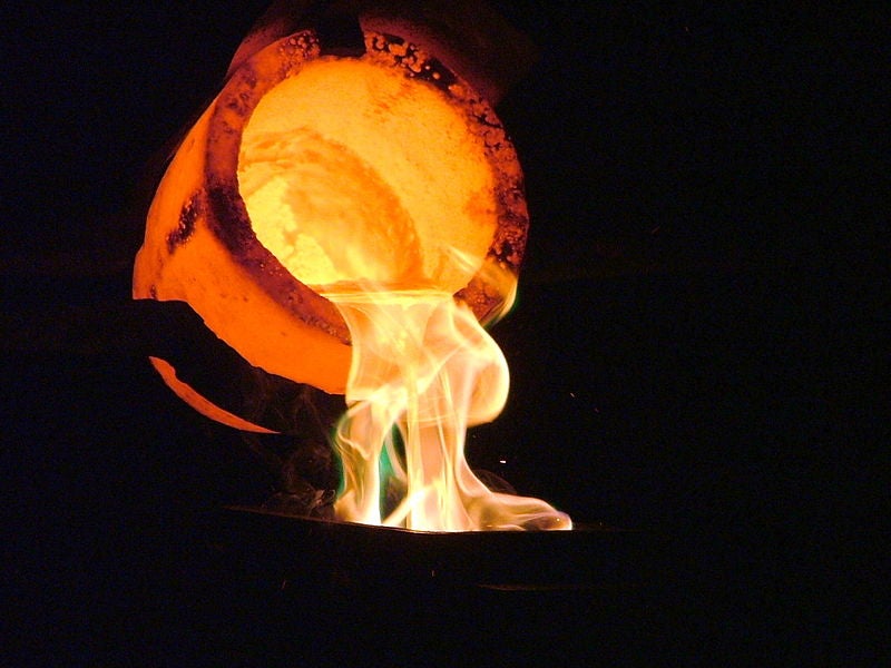 Gold pouring