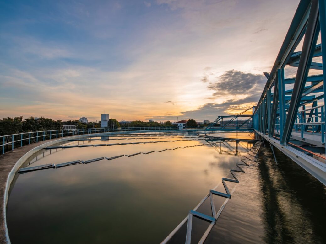 Water Treatment Plant at sunset