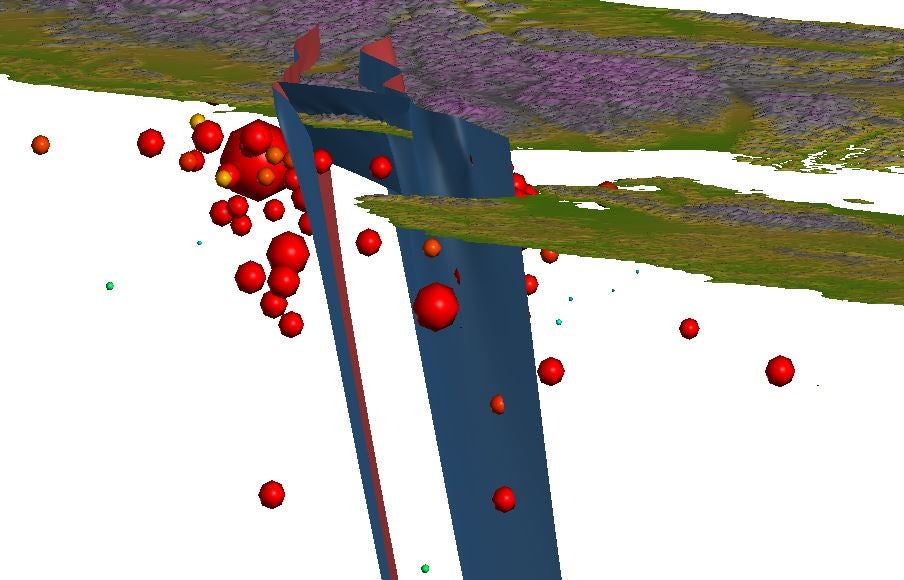 Leapfrog Geothermal 3.3: Time-based visualisation of seismic data from the Kaikoura, New Zealand, earthquake sequence using the new time dependent data capabilities.