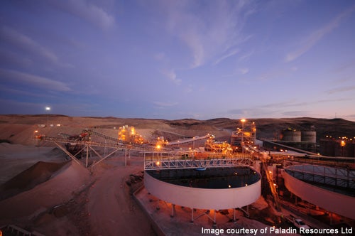 The mine can produce up to 1,180t of uranium oxide concentrate from 1.5mt of calcrete-hosted ores per year. Uranium mine