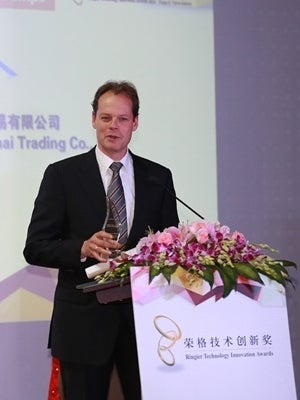 Verder Liquids director John Hoorneman receiving the Ringier Technology Innovation Award.