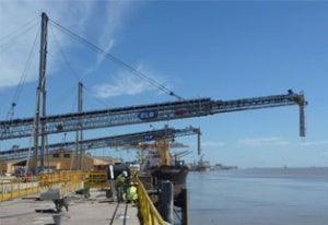 Thor Global's two telescopic ship loaders for Vale Mozambique's Beira coal terminal.